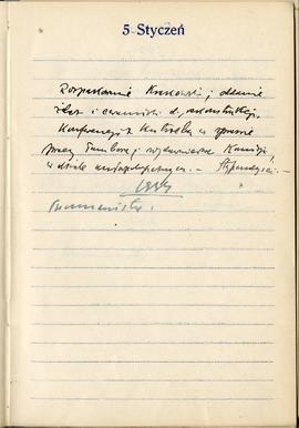 Dziennik (kalendarz) Józefa Żurowskiego z odręcznymi notatkami osobistymi z lat 1931-1935  strona...