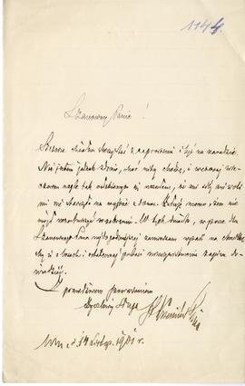 List (rękopis) od Stanisława Krzemńskiego do Erazma Majewskiego