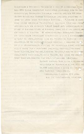 Pismo (maszynopis) - akt darowizny zbiorów MEM Towarzystwu Naukowemu Warszawskiemu z 03.06.1921 r...