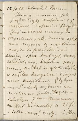 Notes nr 32 z wpisami odręcznymi  Erazma Majewskiego z okresu od 11.06.1888 r. - 06.06.1889 r.  s...
