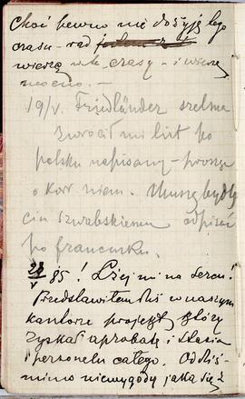 Notes nr 22 z wpisami odręcznymi  Erazma Majewskiego z okresu od 15.05.1885 r. - 08.09.1885 r.  s...