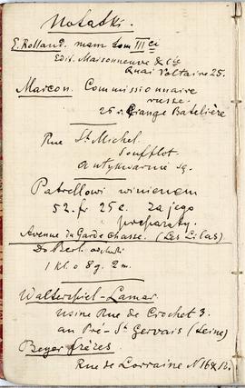 Notes nr 33 z wpisami odręcznymi  Erazma Majewskiego z okresu od 25.05.1889 r. - 10.10.1889 r.  s...