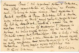 Karta pocztowa od Witolda Klingera do Erazma Majewskiego, strona 2